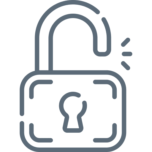 Golden padlock that has been unlocked.