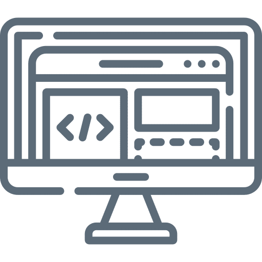 Web design showing coding elements
